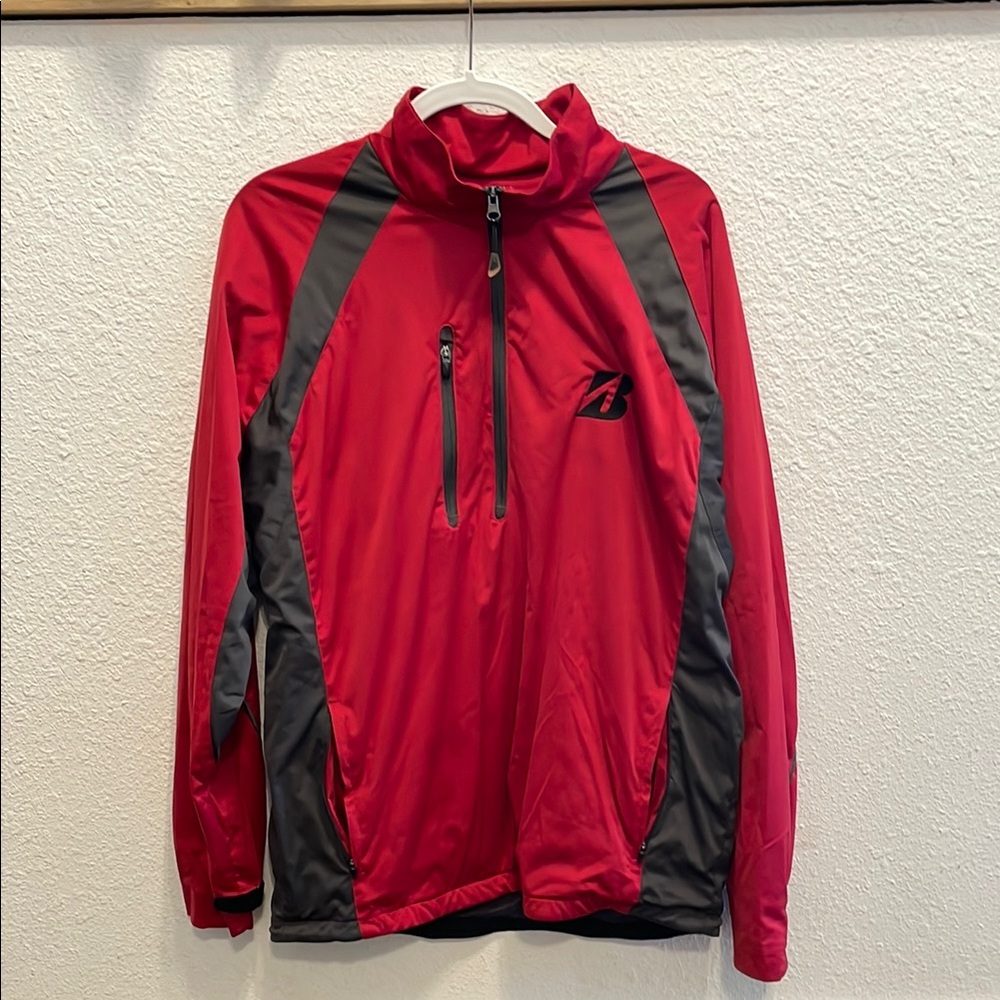 Antigua Bridgestone Golf Red and Gray Athletic Jacket